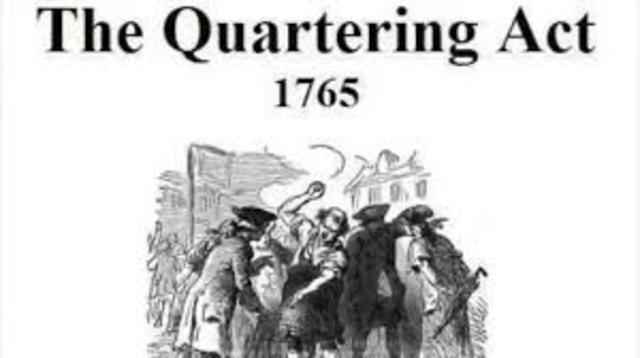 Quartering Act was passed by Parliament