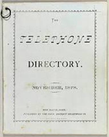 The first telephone book was issued.