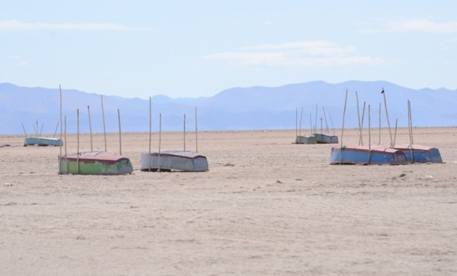 Lago Poopo se seca en Bolivia