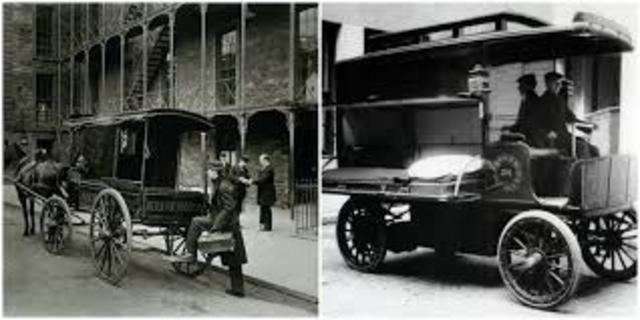 Ambulances are first used for emergency transport