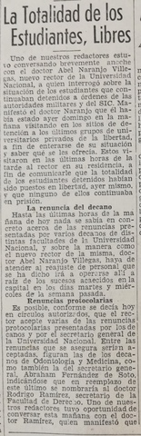 La liberación total de los estudiantes.