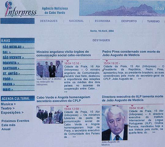 Uma nova página Web