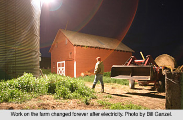 The farms had electricity