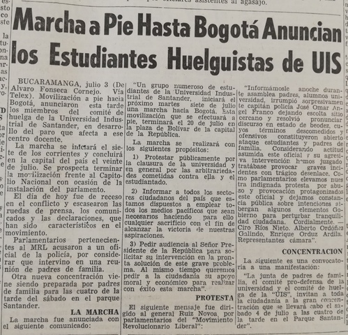 El llamado a la lucha de la UIS.