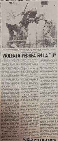 La pedrea en la U del Valle