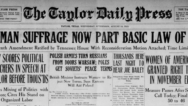 19th Amemdmemt Ratified