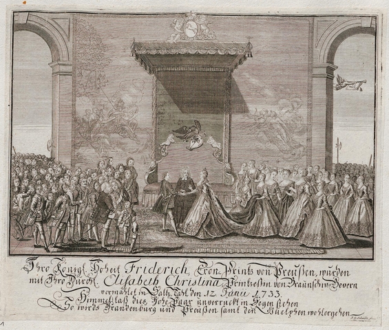 Marriage to  Elisabeth Christine of Brunswick-Bevern