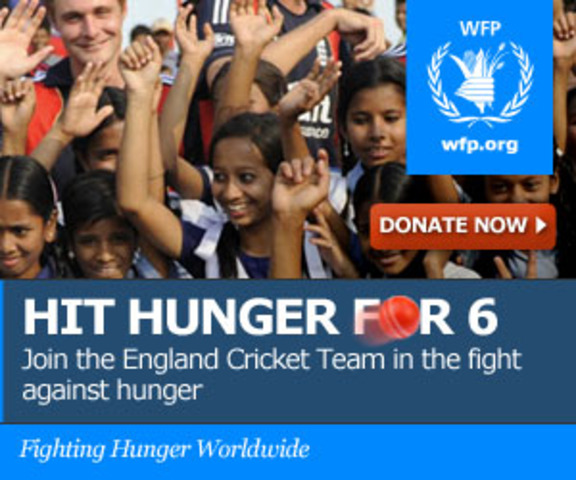England cricketers go to bat against hunger