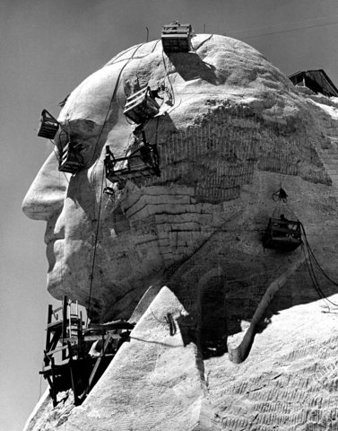 Mount Rushmore construction begins