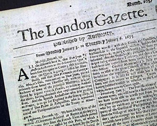 NEWSPAPER: THE LONDON GAZETTE