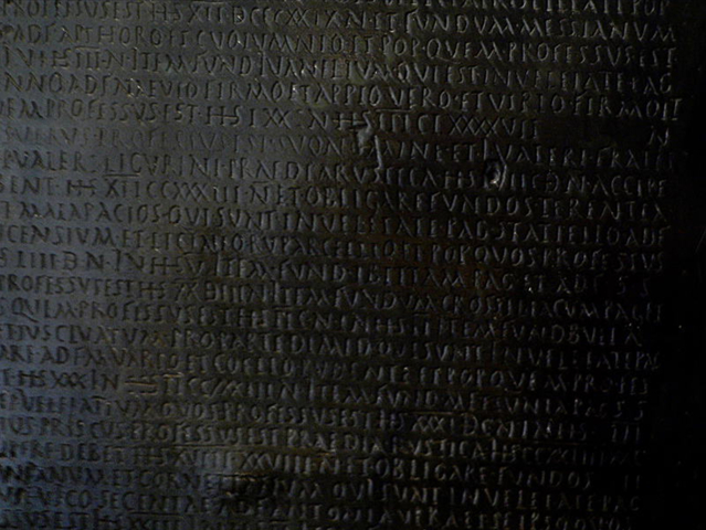 Ritrovamento di una tavola di bronzo