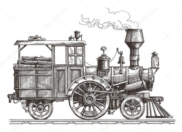 Locomotora de vapor.