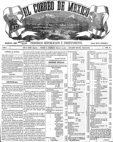 Periódico El Correo de México de Ignacio Ramírez,1867