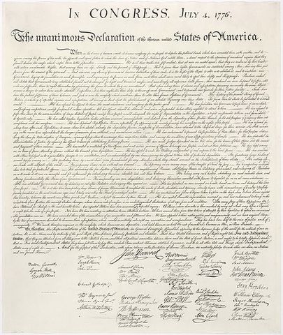 Declaración de Independencia de los Estados Unidos de América.