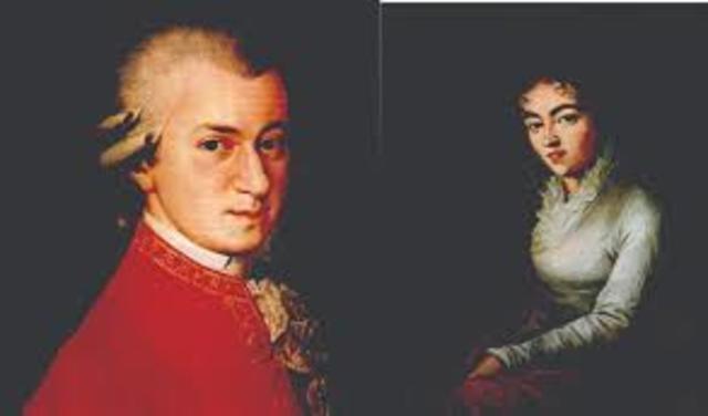 Mozart marries Constanze Weber