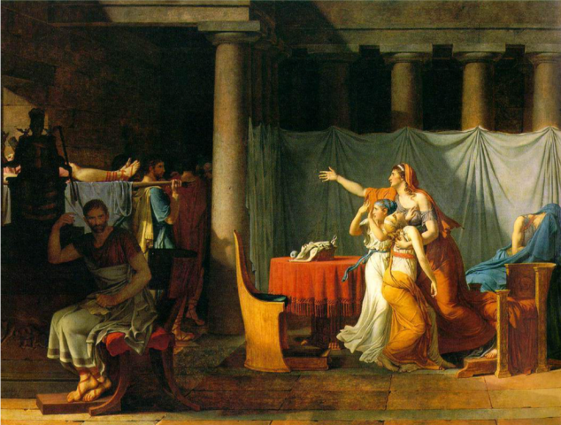Brutus recibiendo los cadáveres de sus hijos, J. L. David.