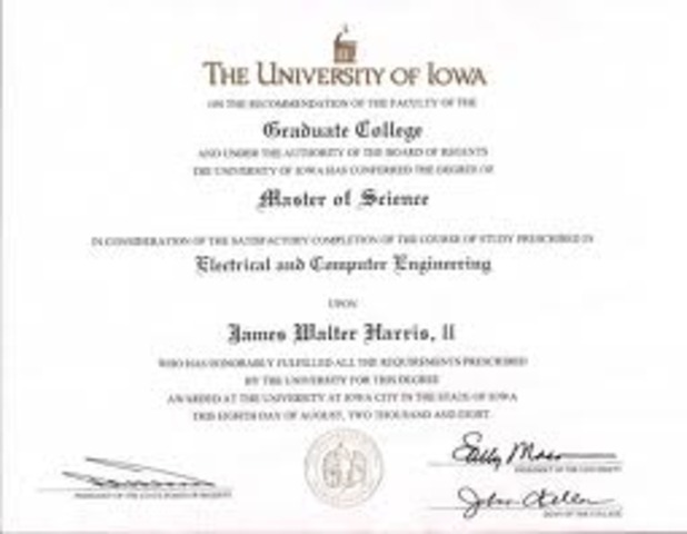 Eddie earns his Master's Degree from the University of Iowa