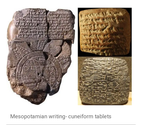 Pre industrial Ages (Before 1700s) CLAY TABLETS (2400 BC)