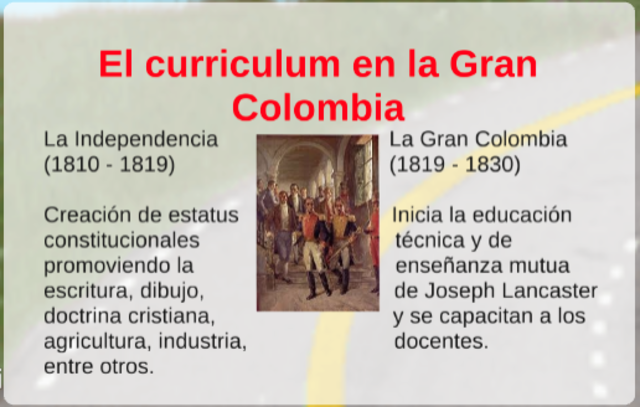 EL CURRICULUM DE LA GRAN COLOMBIA