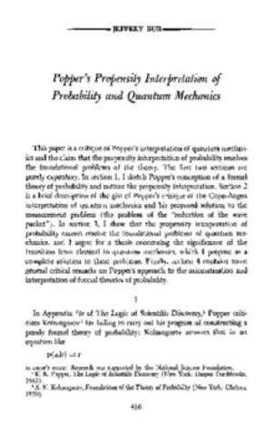 The Propensity Interpretation of Probability