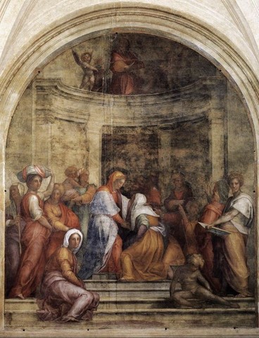 Pontormo, Visitazione,1514-1516, pittura a fresco, Firenze, Santissima Annunziata, Chiostrino dei Voti