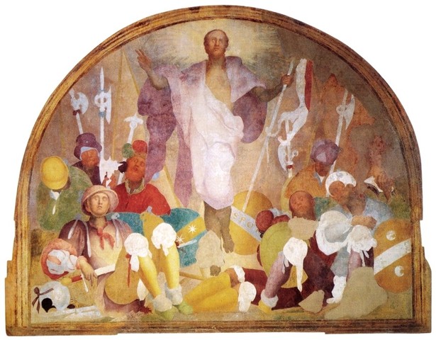 Pontormo, Resurrezione,1523-1525, pittura a fresco, Firenze, Certosa del Galluzzo