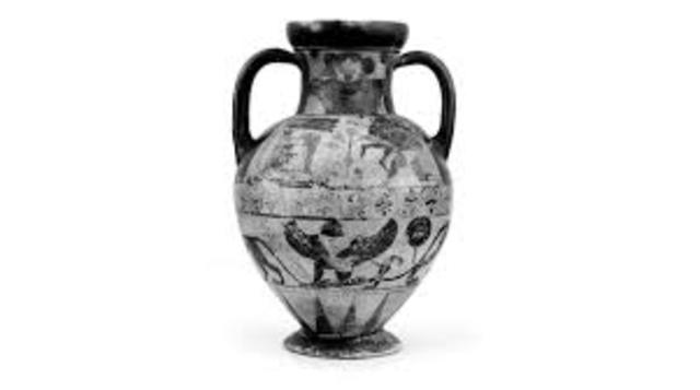 Etruscan black figure vase