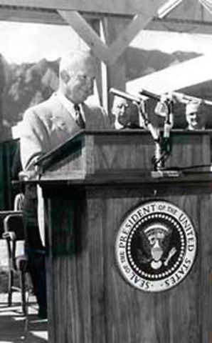 President Dwight D. Eisenhower dedicated the new federal labs building in Boulder.