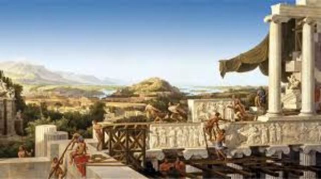 Inicio de la construcción del Partenón