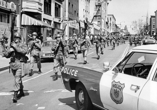 Rioting occurred in Baltimore and Washington, D. C. following Dr. Martin Luther King assassination.