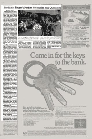 For Slain Singer's Father, Memories and Questions