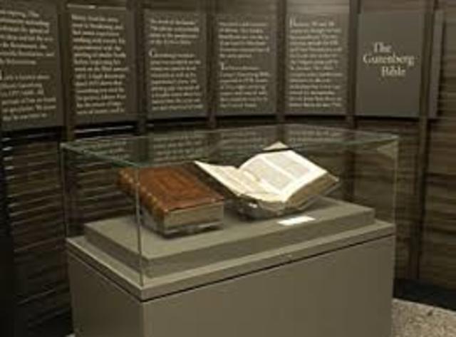 Gutenberg prints the first Bible