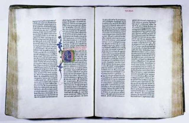 Gutenberg prints the first Bible