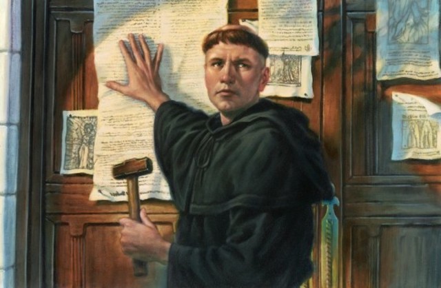 Martin Luther posts 95 Theses on the door of Castle Church