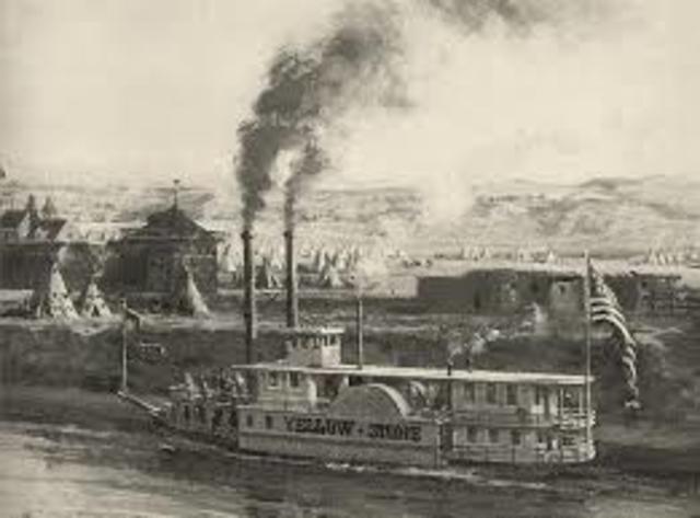 First Steamboat Service on the Hudson River.