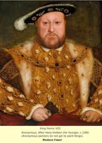 King Henry VIII begins Protestant Anglican church