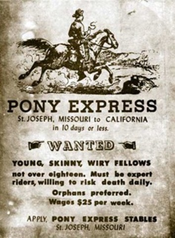 US: Pony Express begins