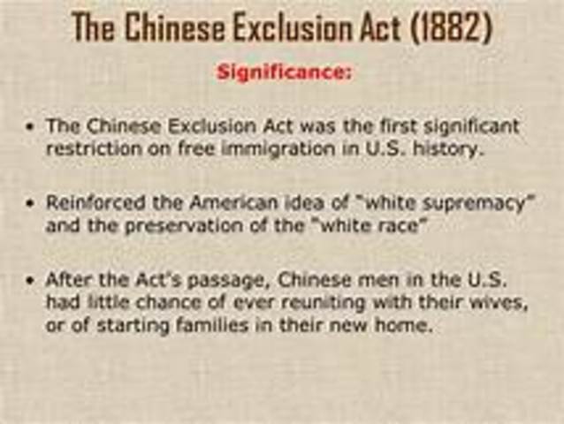 US: Chinese Exclusion Act and European Restriction Act