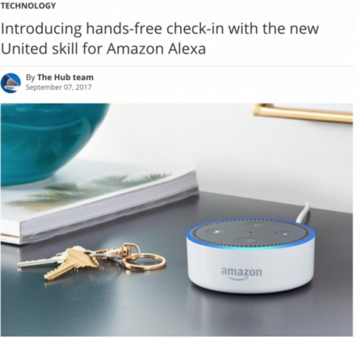 Hands free check-ins with Amazon Alexa (Artificial intelligence)