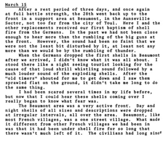 Baptism of shell fire