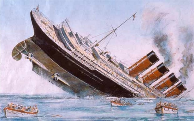 Lusitania sinks