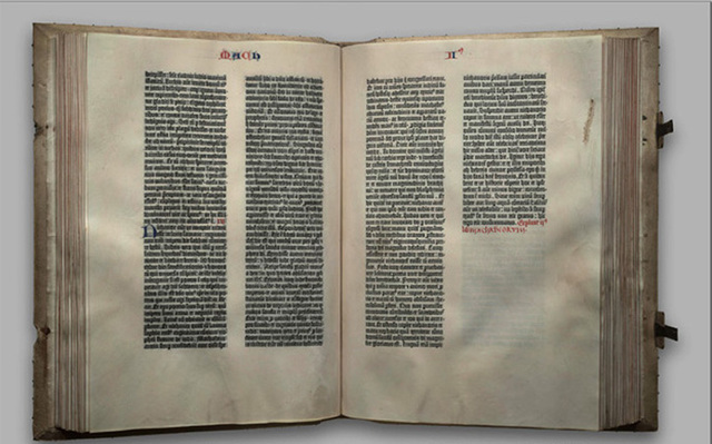Gutenberg prints the first Bible