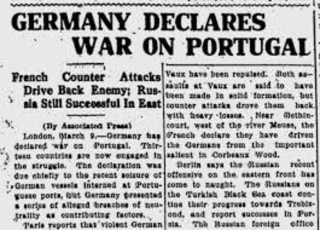 Germany Declares War on Portugal