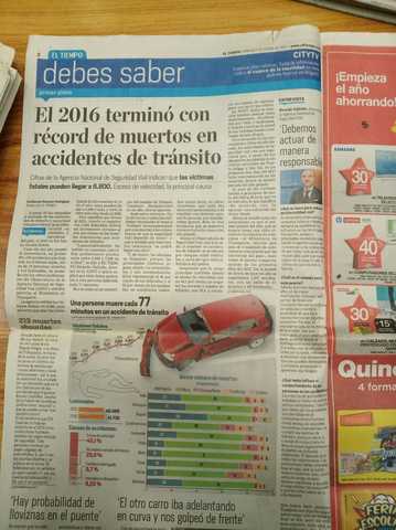 Cifras 2016 muertos en accidentes