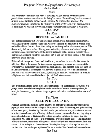 Premiere of Symphonie Fantastique by Berlioz