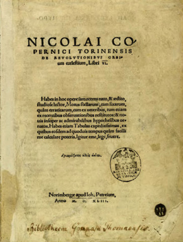 Nicolas Copernicus publishes On the Revolution of the Celestial Spheres