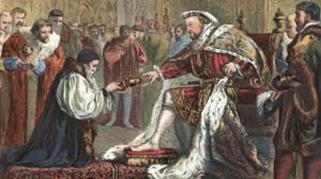King Henry VIII begins Protestant Anglican church