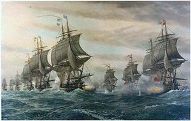 French and British Battle in Chesapeake Bay