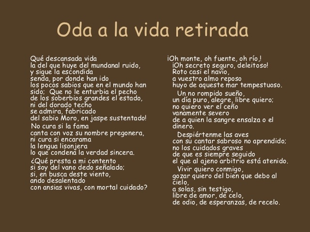 Oda a la vida retirada