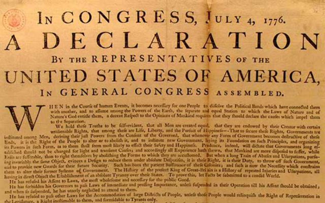 1776 Declaración de Derechos de Virginia y Declaración de Independencia de los Estados Unidos.